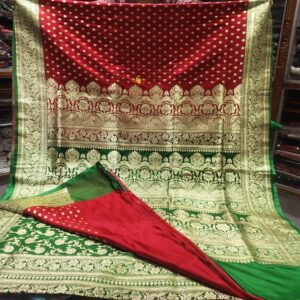 Regal Red & Green Banarasi Silk Saree