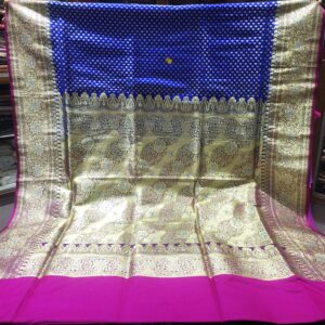 Royal Blue & Magenta Banarasi Silk Saree