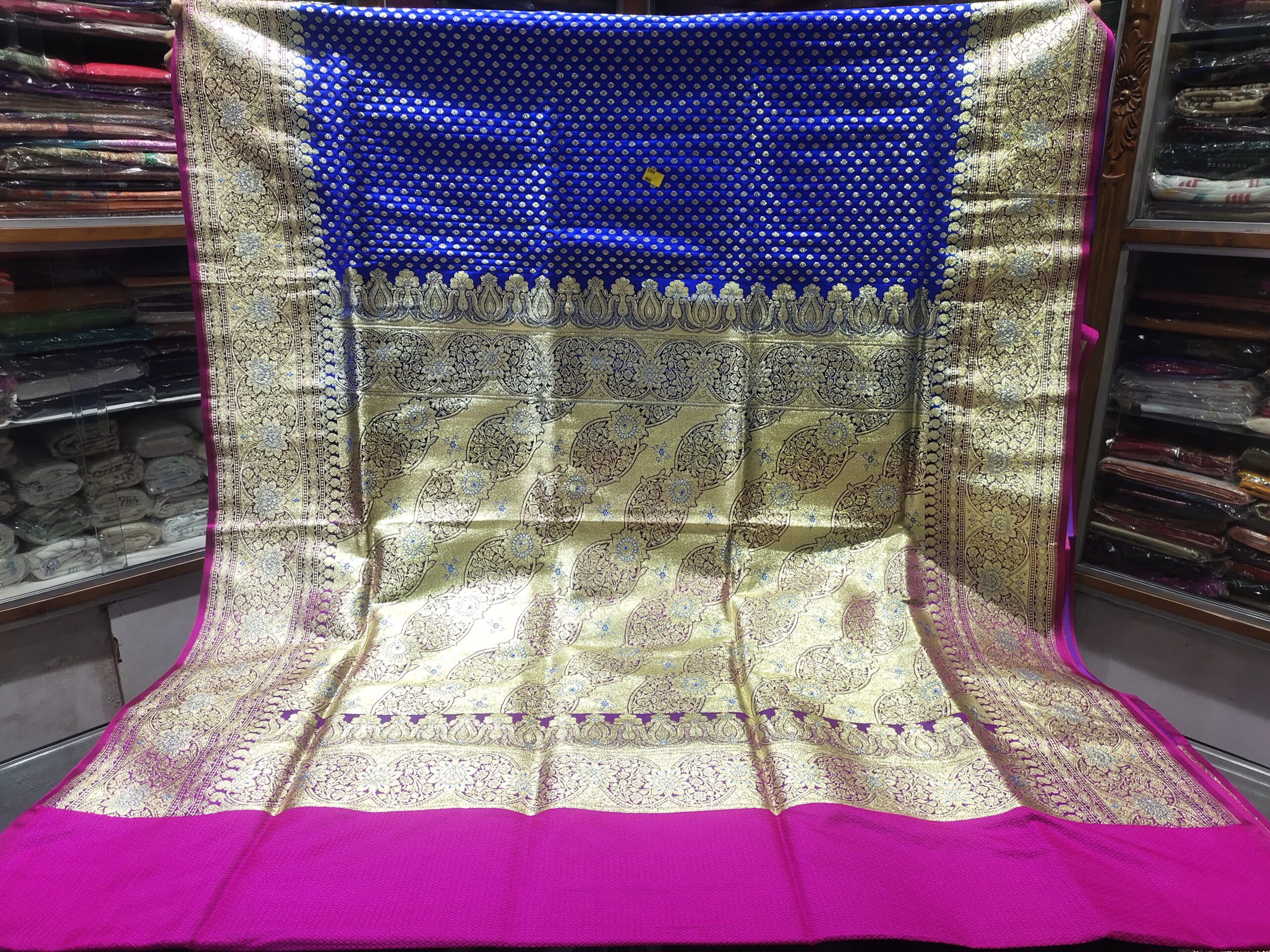 Royal Blue & Magenta Banarasi Silk Saree