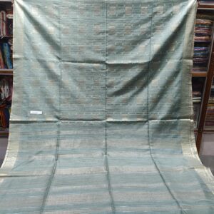 Elegantly Minimalist Mint Green Banswara Silk Saree with Subtle Zari Highlights