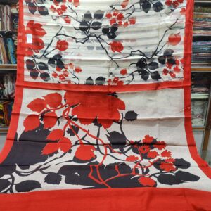 Royal Charcoal Black BLP Matka Silk Saree with Crimson Red Border