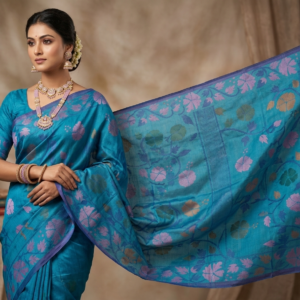 Elegant Rajshahi Silk Sarees with Dhakai Jamdani Weaving