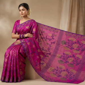 Elegant Rajshahi Silk Sarees with Dhakai Jamdani Weaving