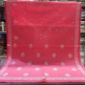 Kota Doria Cotton Saree with Intricate Floral Embroidery