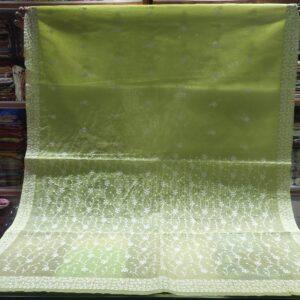 Exquisite Kota Doria Cotton Saree with Intricate Floral Embroidery