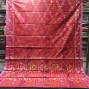Elegant Rajshahi Silk Sarees with Dhakai Jamdani Weaving