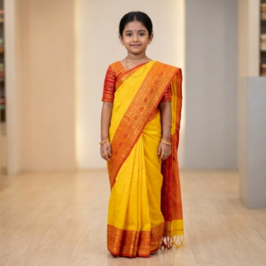 Little Princess Traditional Handloom Poly-Cotton Saree