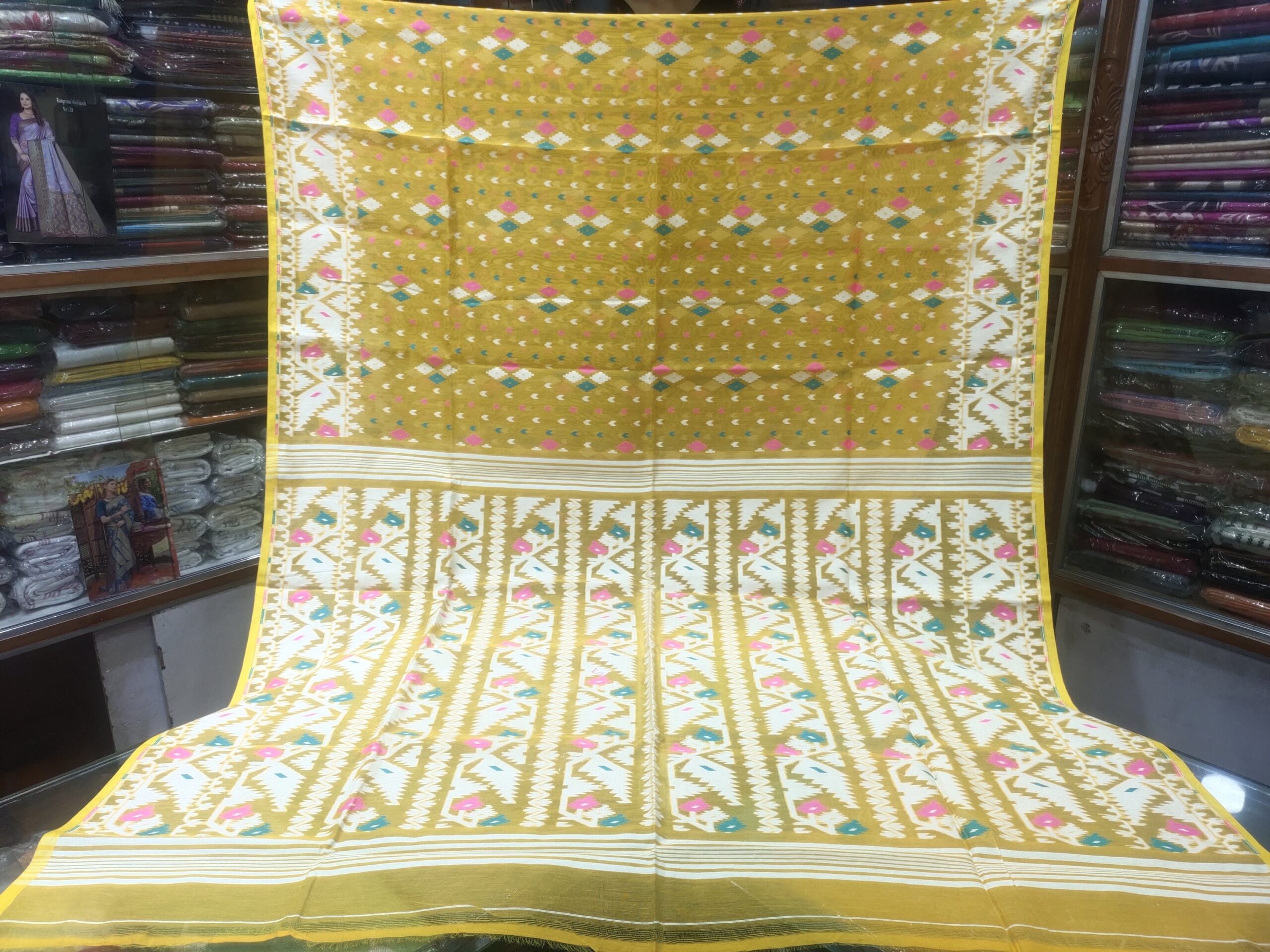 Premium Handloom Soft Dhakai Jamdani Saree | Traditional Bengal Handwoven Elegance - Image 2
