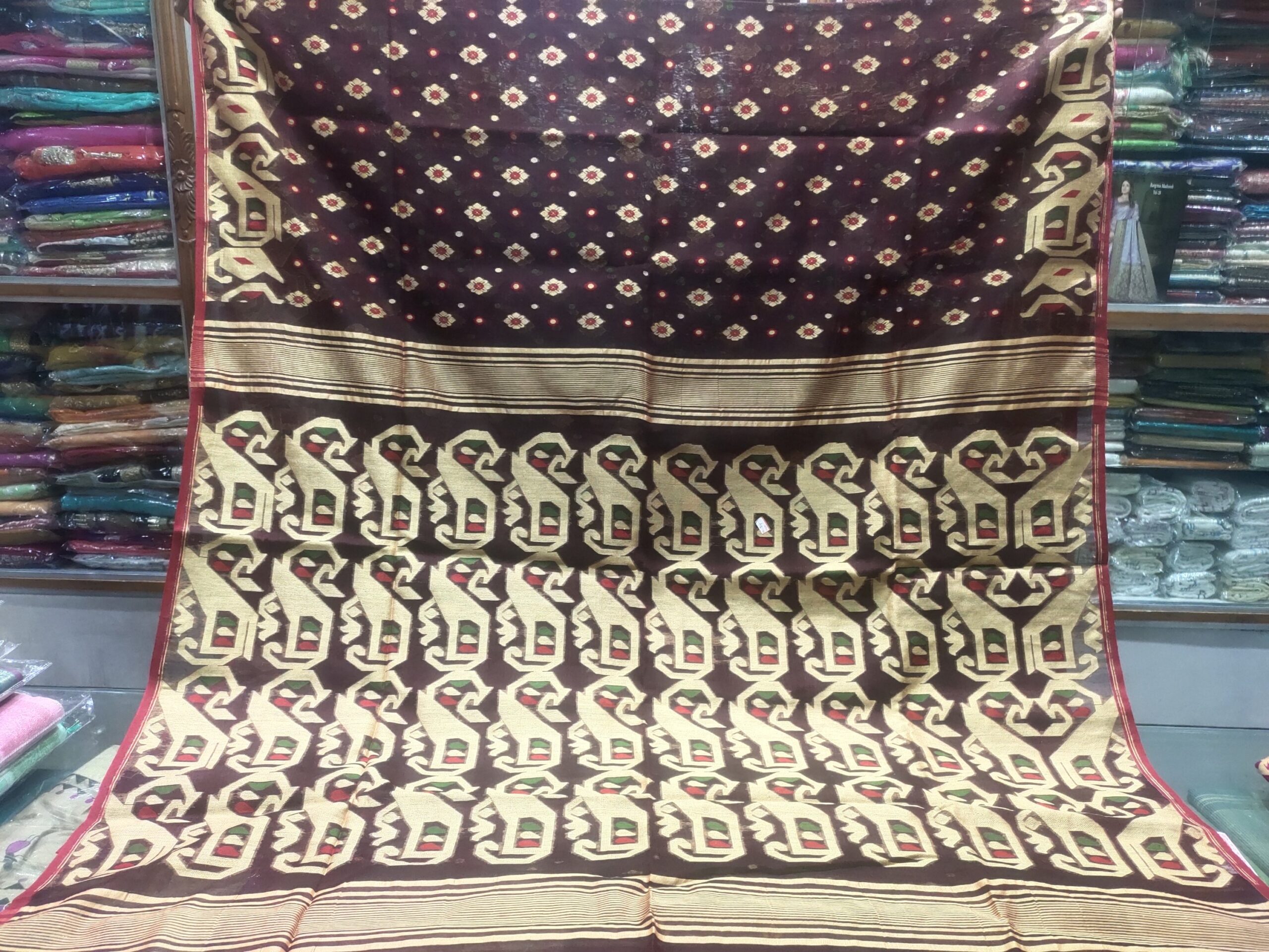 Premium Handloom Soft Dhakai Jamdani Saree | Traditional Bengal Handwoven Elegance - Image 2