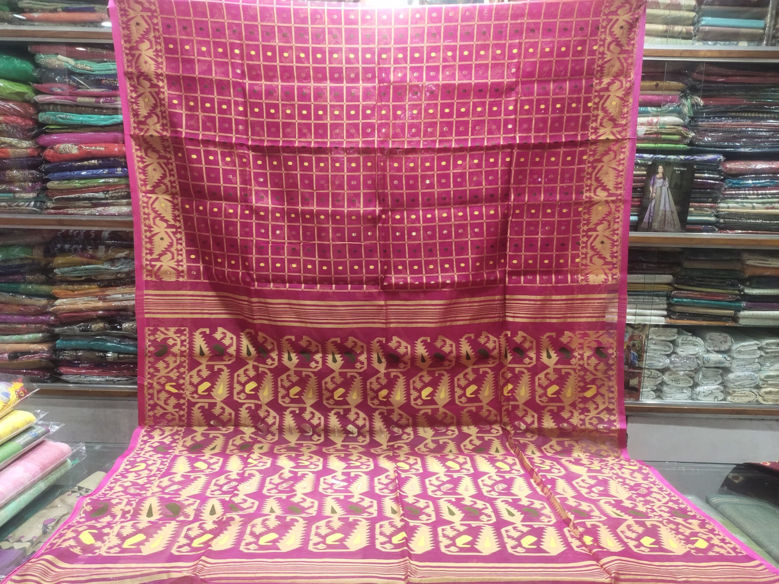 Premium Handloom Soft Dhakai Jamdani Saree | Traditional Bengal Handwoven Elegance - Image 2