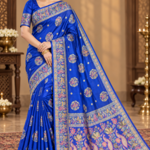 Meenakari Katan Silk Saree ( 2026 Durga Puja Special Saree )